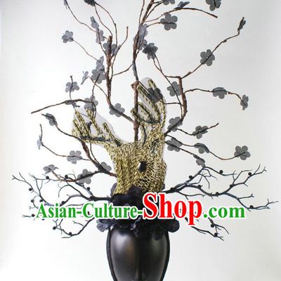Top Halloween Cosplay Top Hat Stage Show Black Plum Hair Crown Baroque Giant Headdress Rio Carnival Decorations
