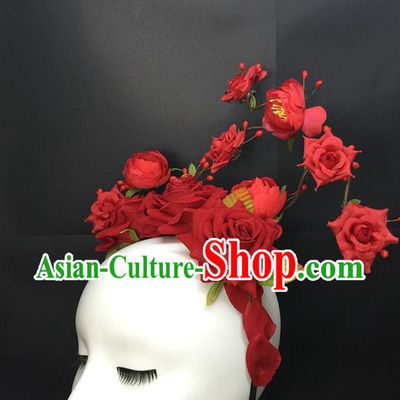 Top Catwalks Bride Royal Crown Halloween Fancy Ball Hair Clasp Gothic Headdress Cosplay Party Hair Accessories