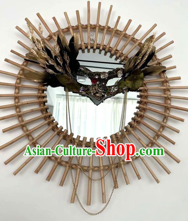 Handmade Gothic Feather Headpiece Brazil Carnival Mask Halloween Cosplay Face Mask Costume Party Blinder Handmade Gothic Feather Headpiece Brazil Carnival Mask Halloween Cosplay Face Mask Costume Party Blinder