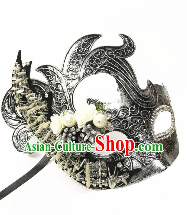 Handmade Brazil Carnival Argent Mask Halloween Cosplay Face Mask Costume Party Blinder Baroque Headpiece Handmade Brazil Carnival Argent Mask Halloween Cosplay Face Mask Costume Party Blinder Baroque Headpiece