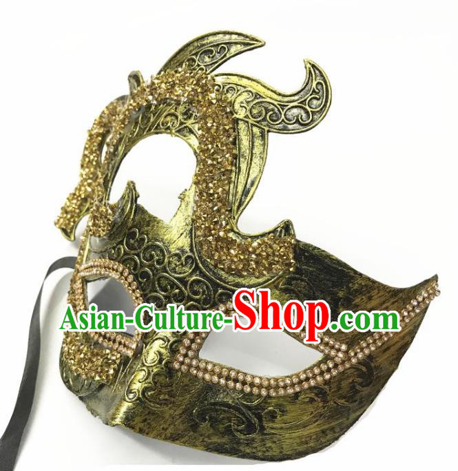 Handmade Baroque Headpiece Brazil Carnival Golden Mask Halloween Cosplay Face Mask Costume Party Blinder Handmade Baroque Headpiece Brazil Carnival Golden Mask Halloween Cosplay Face Mask Costume Party Blinder