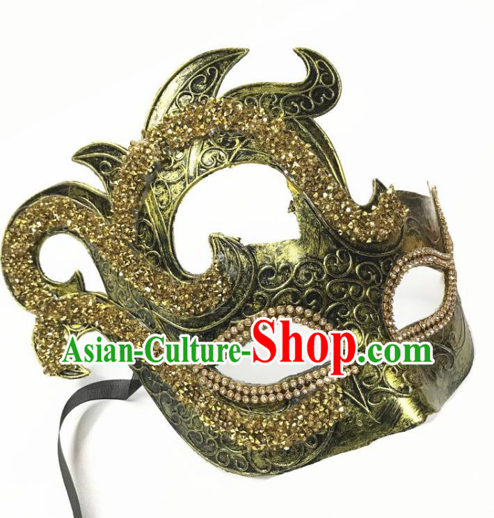 Handmade Baroque Headpiece Brazil Carnival Golden Mask Halloween Cosplay Face Mask Costume Party Blinder Handmade Baroque Headpiece Brazil Carnival Golden Mask Halloween Cosplay Face Mask Costume Party Blinder