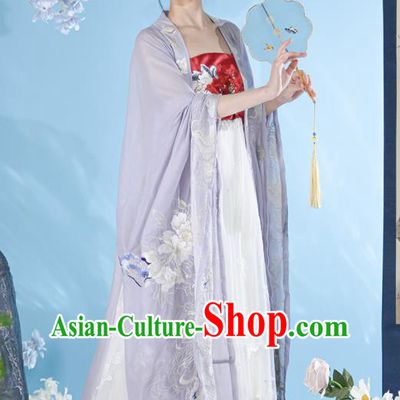 Traditional China Tang Dynasty Princess Embroidered Hanfu Dress Garments Ancient Court Woman Historical Clothing