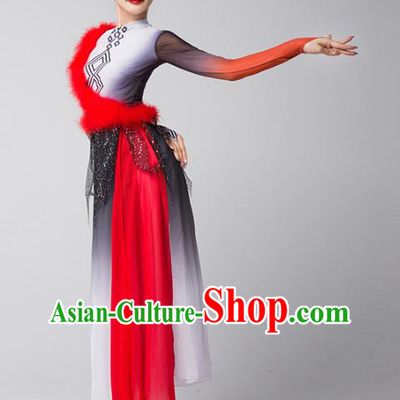 Top Chinese Classical Dance Dress Woman Group Dance Garment Costume Traditional Stage Performance Clothing