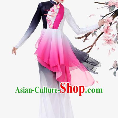 China Jiaozhou Yangko Performance Uniforms Fan Dance Garment Costume Female Group Dance Clothing