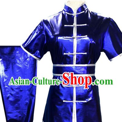Top Chinese Southern Boxing Performance Royalblue Outfits Wushu Competition Garment Costume Martial Arts Kung Fu Clothing