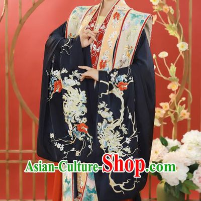 China Song Dynasty Court Woman Historical Clothing Ancient Imperial Empress Embroidered Hanfu Dress Garments Complete Set