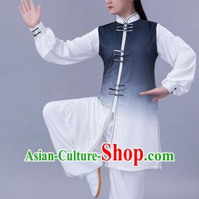 Chinese Martial Arts Shadowboxing Competition Black Outfits Tai Chi Chuan Performance Clothing Woman Tai Ji Training Garments