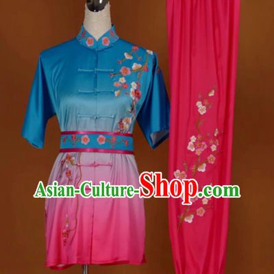 China Tai Chi Sword Training Embroidered Plum Clothing Kung Fu Performance Outfits Wushu Martial Arts Competition Suits