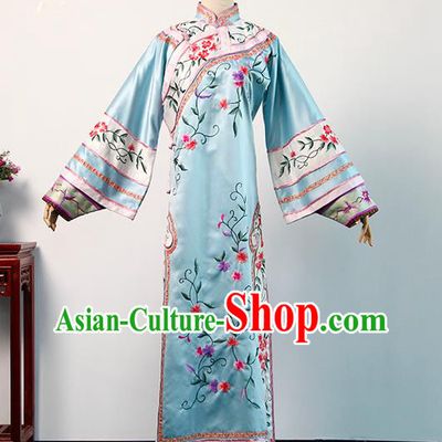China Drama Empresses in the Palace Zhen Huan Blue Dress Ancient Imperial Consort Clothing Traditional Qing Dynasty Manchu Woman Garment