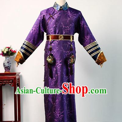 Chinese TV Story of Yanxi Palace Fucha Fu Heng Purple Robe Qing Dynasty Childe Casual Costume Ancient Prince Clothing