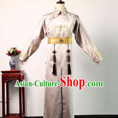 Chinese Ancient Noble Prince Clothing TV Story of Yanxi Palace Royal Highness Pink Long Robe Qing Dynasty Manchu Childe Costume