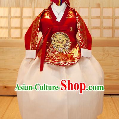 Korean Princess Fashion Korea Girl Festival Red Shirt and White Dress Traditional Garment Costumes Children Tangyi Hanbok Clothing