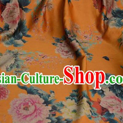 High Quality Chinese Qipao Cheongsam Fabric DIY Fabric Silk Fabric Yellow Gambiered Guangdong Gauze