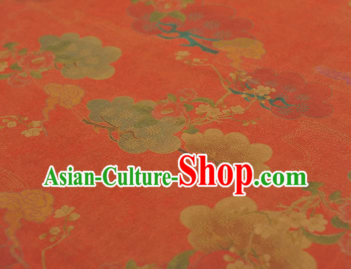 Chinese Red Gambiered Guangdong Gauze Cheongsam Cloth Traditional Flowers Pattern DIY Fabric Silk Fabric Chinese Red Gambiered Guangdong Gauze Cheongsam Cloth Traditional Flowers Pattern DIY Fabric Silk Fabric
