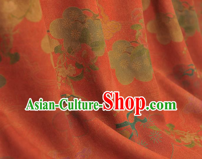 Chinese Red Gambiered Guangdong Gauze Cheongsam Cloth Traditional Flowers Pattern DIY Fabric Silk Fabric Chinese Red Gambiered Guangdong Gauze Cheongsam Cloth Traditional Flowers Pattern DIY Fabric Silk Fabric