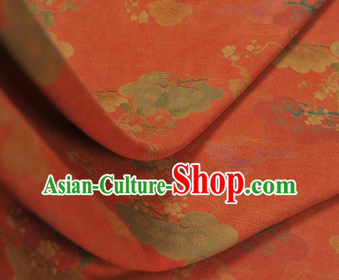 Chinese Red Gambiered Guangdong Gauze Cheongsam Cloth Traditional Flowers Pattern DIY Fabric Silk Fabric Chinese Red Gambiered Guangdong Gauze Cheongsam Cloth Traditional Flowers Pattern DIY Fabric Silk Fabric