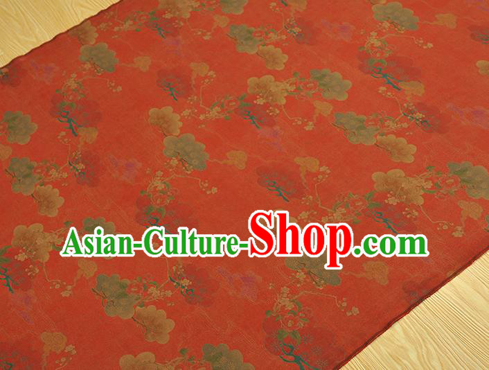 Chinese Red Gambiered Guangdong Gauze Cheongsam Cloth Traditional Flowers Pattern DIY Fabric Silk Fabric Chinese Red Gambiered Guangdong Gauze Cheongsam Cloth Traditional Flowers Pattern DIY Fabric Silk Fabric