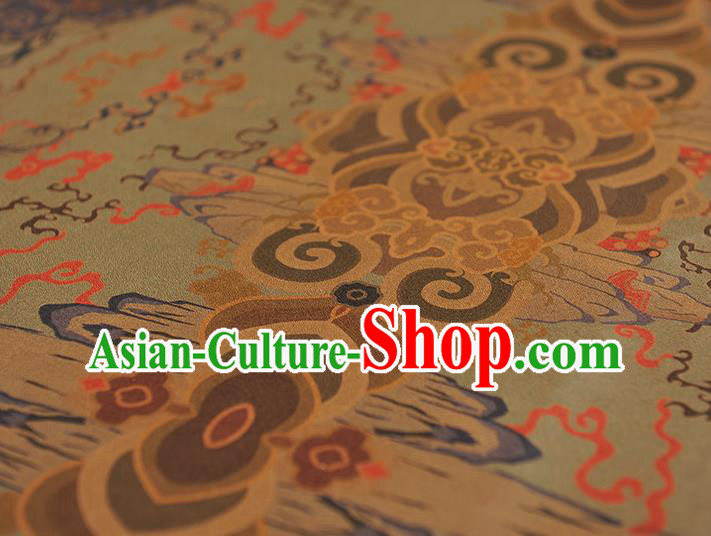 Chinese Cheongsam Silk Cloth Traditional Mountain Pattern DIY Fabric Gambiered Guangdong Gauze Chinese Cheongsam Silk Cloth Traditional Mountain Pattern DIY Fabric Gambiered Guangdong Gauze