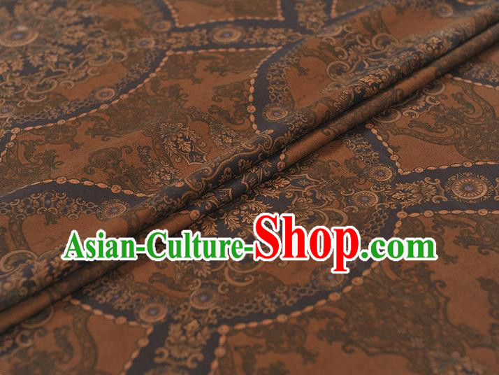 Chinese Tang Suit Brown Gambiered Guangdong Gauze Traditional Pattern Dress Fabric Cheongsam Silk Cloth Chinese Tang Suit Brown Gambiered Guangdong Gauze Traditional Pattern Dress Fabric Cheongsam Silk Cloth