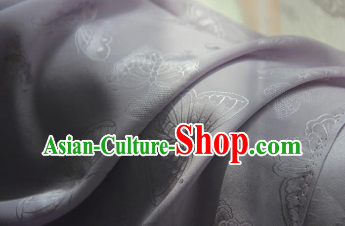 Chinese Traditional Cheongsam Jacquard Drapery Silk Fabric Classical Butterfly Pattern Brocade Lilac Satin Cloth Chinese Traditional Cheongsam Jacquard Drapery Silk Fabric Classical Butterfly Pattern Brocade Lilac Satin Cloth