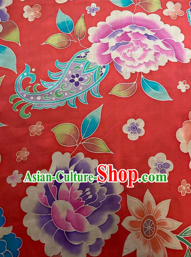 Chinese Silk Fabric Classical Pattern Brocade Red Satin Cloth Traditional Cheongsam Jacquard Drapery Chinese Silk Fabric Classical Pattern Brocade Red Satin Cloth Traditional Cheongsam Jacquard Drapery