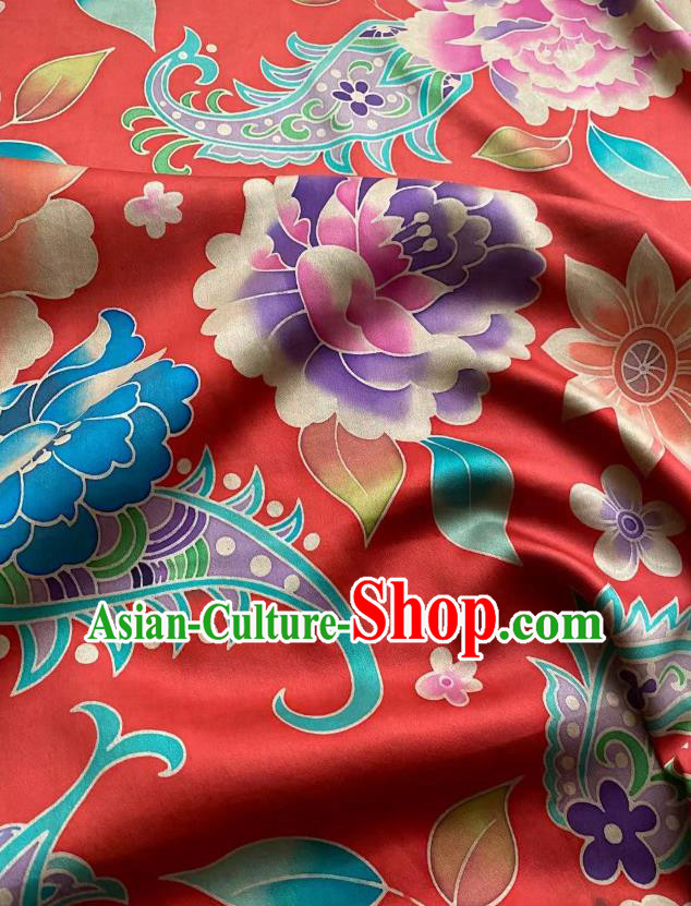 Chinese Silk Fabric Classical Pattern Brocade Red Satin Cloth Traditional Cheongsam Jacquard Drapery Chinese Silk Fabric Classical Pattern Brocade Red Satin Cloth Traditional Cheongsam Jacquard Drapery