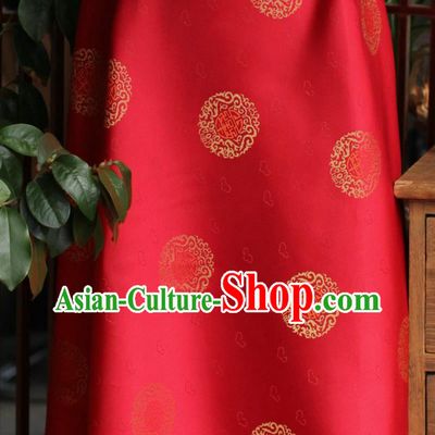 Chinese Traditional Tang Suit Jacquard Drapery Silk Fabric Classical Lucky Pattern Song Brocade Red Tapestry Cloth