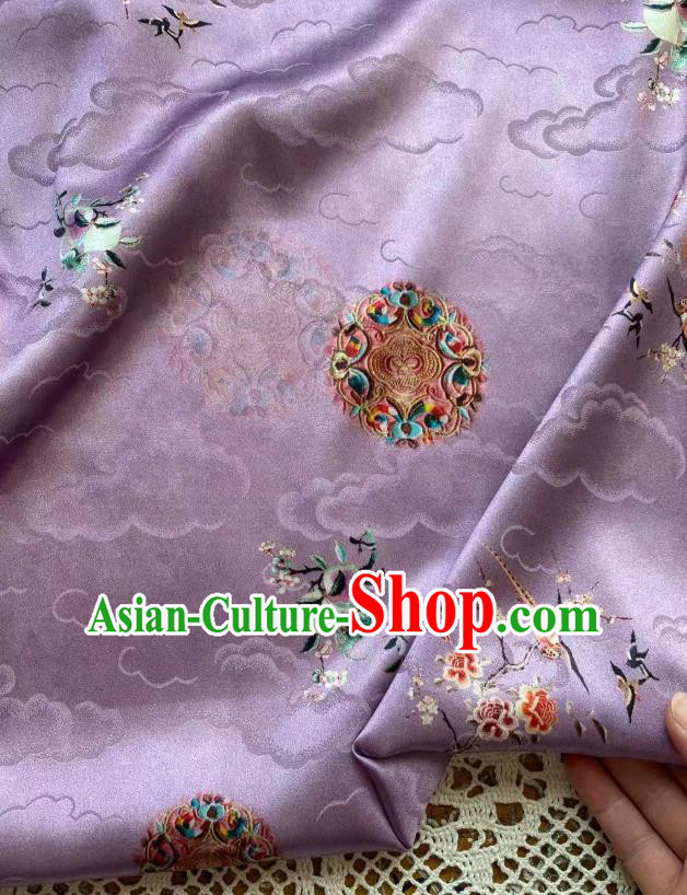 Chinese Lilac Tapestry Cloth Traditional Qipao Dress Jacquard Drapery Silk Fabric Classical Pattern Brocade Chinese Lilac Tapestry Cloth Traditional Qipao Dress Jacquard Drapery Silk Fabric Classical Pattern Brocade