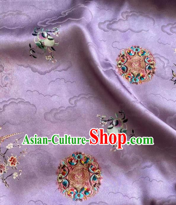 Chinese Lilac Tapestry Cloth Traditional Qipao Dress Jacquard Drapery Silk Fabric Classical Pattern Brocade Chinese Lilac Tapestry Cloth Traditional Qipao Dress Jacquard Drapery Silk Fabric Classical Pattern Brocade