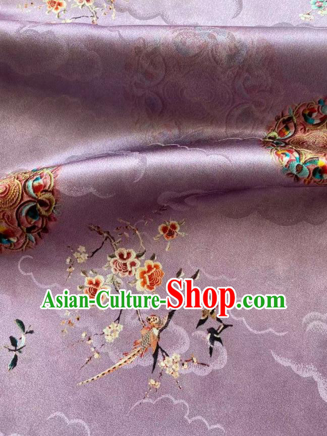 Chinese Lilac Tapestry Cloth Traditional Qipao Dress Jacquard Drapery Silk Fabric Classical Pattern Brocade Chinese Lilac Tapestry Cloth Traditional Qipao Dress Jacquard Drapery Silk Fabric Classical Pattern Brocade