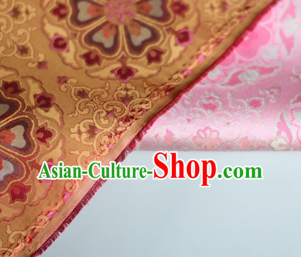 Chinese Silk Fabric Classical Flowers Pattern Brocade Orange Tapestry Cloth Traditional Qipao Dress Drapery Chinese Silk Fabric Classical Flowers Pattern Brocade Orange Tapestry Cloth Traditional Qipao Dress Drapery