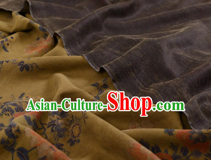 Top Chinese Yellow Gambiered Guangdong Gauze Traditional Flowers Pattern Dress Cloth Cheongsam Silk Fabric Top Chinese Yellow Gambiered Guangdong Gauze Traditional Flowers Pattern Dress Cloth Cheongsam Silk Fabric