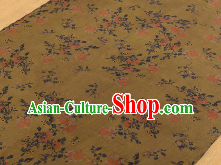 Top Chinese Yellow Gambiered Guangdong Gauze Traditional Flowers Pattern Dress Cloth Cheongsam Silk Fabric Top Chinese Yellow Gambiered Guangdong Gauze Traditional Flowers Pattern Dress Cloth Cheongsam Silk Fabric