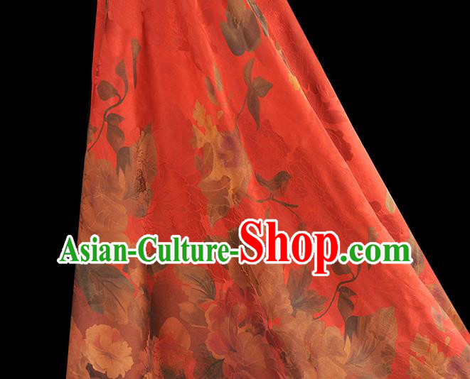 Top Chinese Traditional Jacquard Red Brocade Cloth Cheongsam Silk Fabric Classical Gambiered Guangdong Gauze Top Chinese Traditional Jacquard Red Brocade Cloth Cheongsam Silk Fabric Classical Gambiered Guangdong Gauze