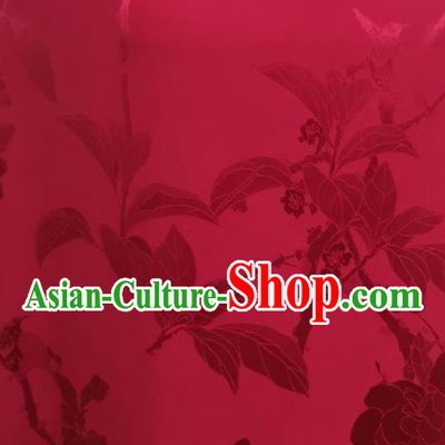 Chinese Traditional Flowers Vase Pattern Brocade Drapery Cheongsam Wine Red Silk Fabric Classical Jacquard Satin Cloth