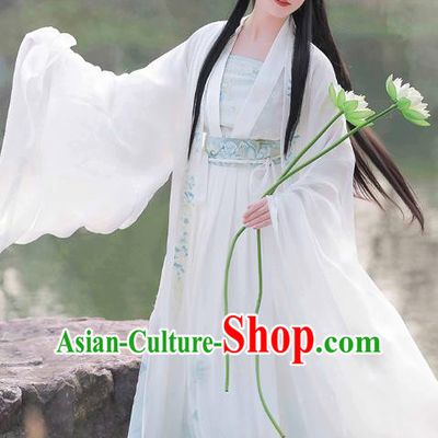 China Ancient Lotus Fairy Hanfu Dress Traditional Tang Dynasty Princess Garment Clothing