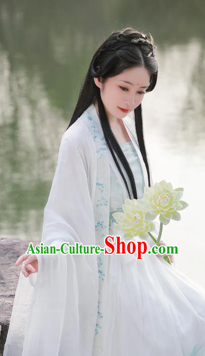 China Ancient Lotus Fairy Hanfu Dress Traditional Tang Dynasty Princess Garment Clothing China Ancient Lotus Fairy Hanfu Dress Traditional Tang Dynasty Princess Garment Clothing