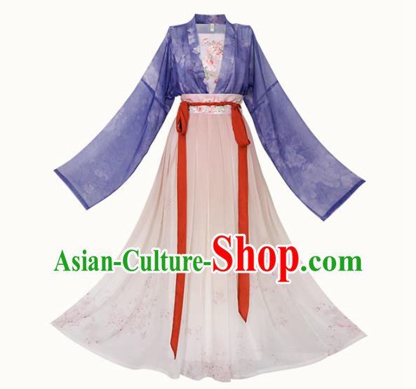 China Traditional Ming Dynasty Civilian Lady Garment Clothing Ancient Fairy Purple Hanfu Dress China Traditional Ming Dynasty Civilian Lady Garment Clothing Ancient Fairy Purple Hanfu Dress