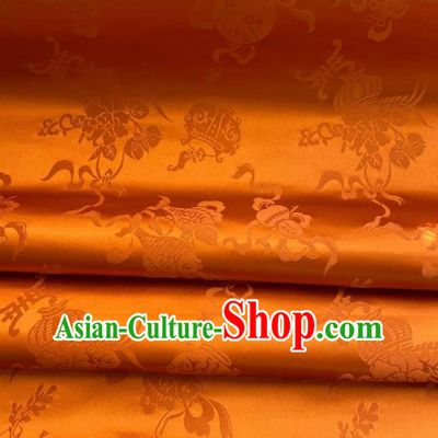 Chinese Silk Fabric Classical Eight Treasures Pattern Golden Brocade Cloth Tapestry Material Traditional Tang Suit Drapery
