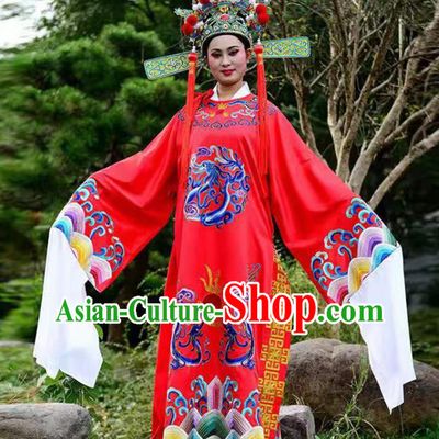 China Shaoxing Opera Scholar Clothing Traditional Peking Opera Xiaosheng Embroidered Red Robe Beijing Opera Niche Garment
