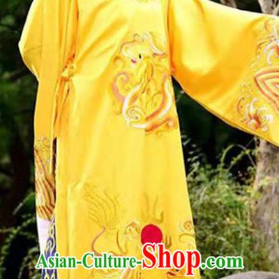 China Peking Opera Embroidered Yellow Official Robe Traditional Beijing Opera Xiaosheng Garment Shaoxing Opera Scholar Clothing