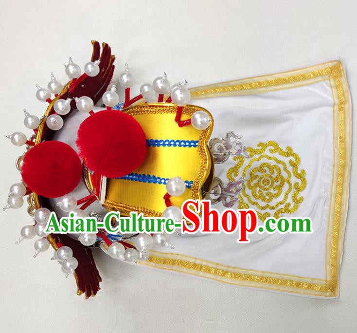 China Beijing Opera General Headwear Shaoxing Opera Warrior Golden Helmet Hat China Beijing Opera General Headwear Shaoxing Opera Warrior Golden Helmet Hat