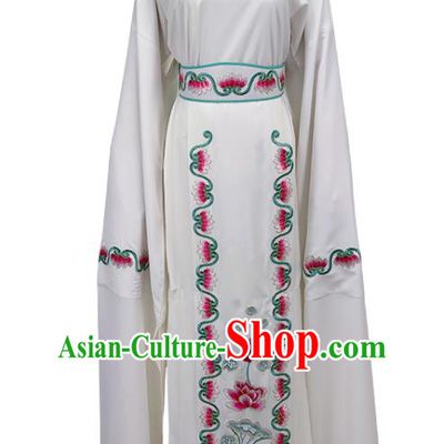 Chinese Shaoxing Opera Taoist Nun Garment Beijing Opera Actress Clothing Traditional Peking Opera Hua Tan White Dress