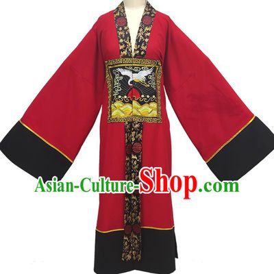 China Shaoxing Opera Red Priest Frock Clothing Peking Opera Taoist Robe Traditional Beijing Opera Embroidered Garment