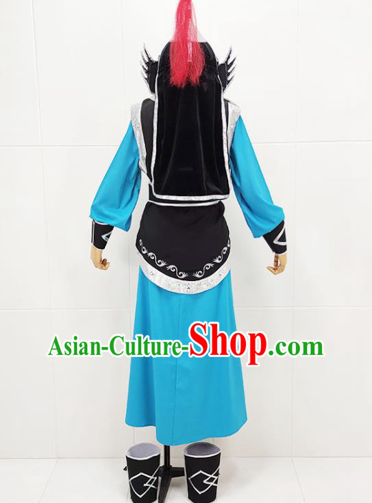 China Peking Opera Wusheng General Garments Traditional Beijing Opera Swordsman Clothing and Helmet China Peking Opera Wusheng General Garments Traditional Beijing Opera Swordsman Clothing and Helmet