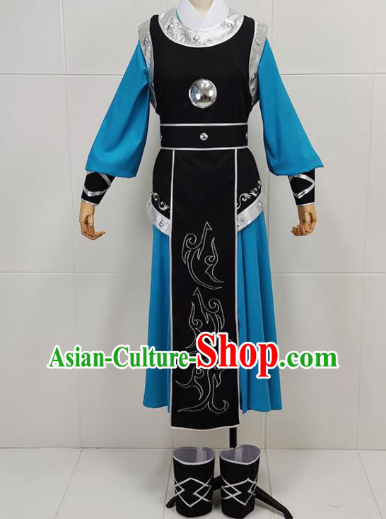 China Peking Opera Wusheng General Garments Traditional Beijing Opera Swordsman Clothing and Helmet China Peking Opera Wusheng General Garments Traditional Beijing Opera Swordsman Clothing and Helmet