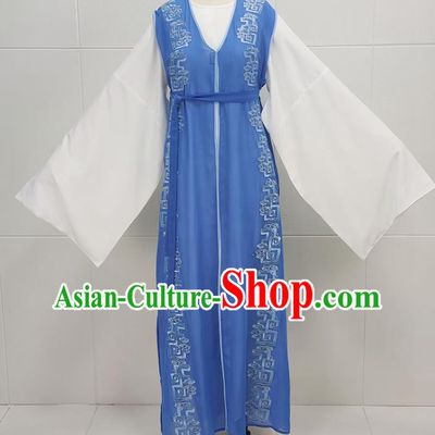 China Peking Opera Scholar Li Menglong Garments Traditional Shaoxing Opera Niche Young Male Blue Clothing