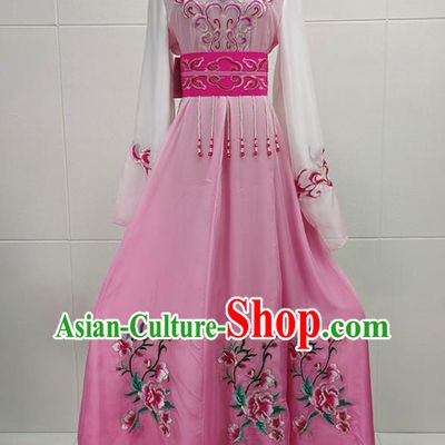 Chinese Beijing Opera Fairy Clothing Traditional Shaoxing Opera Young Beauty Pink Dress Garments