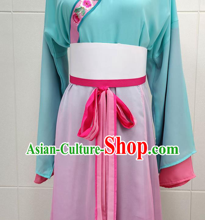 Chinese Beijing Opera Servant Girl Clothing Traditional Shaoxing Opera Young Lady Dress Garments Chinese Beijing Opera Servant Girl Clothing Traditional Shaoxing Opera Young Lady Dress Garments